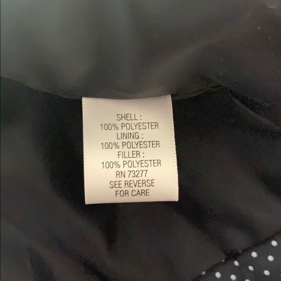 Navy white polka dot vest petite m fall fashion - Picture 4 of 4